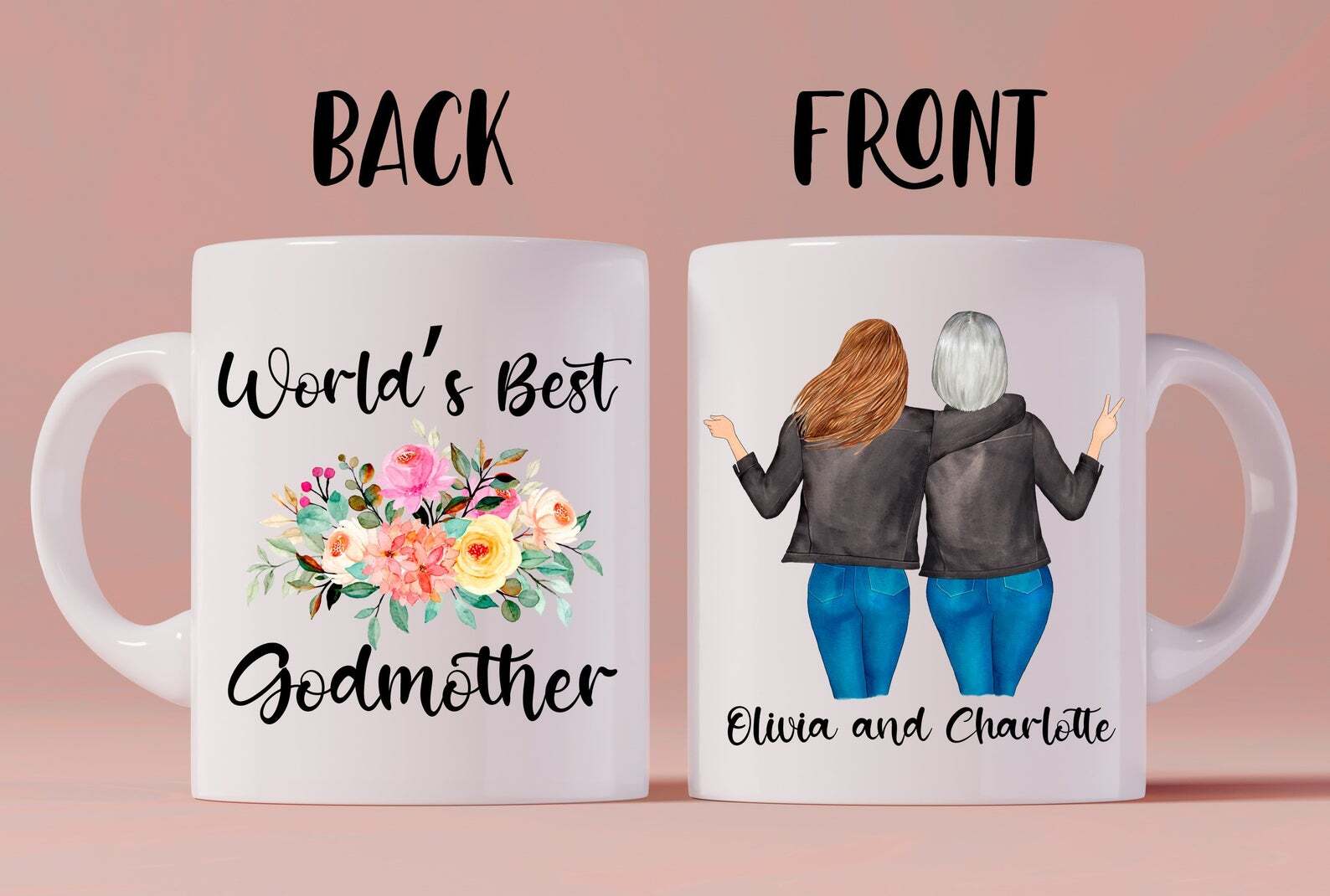 Personalized Godmother Mug Godmother Gift Best Godmother Ever Mug God Mom Gift