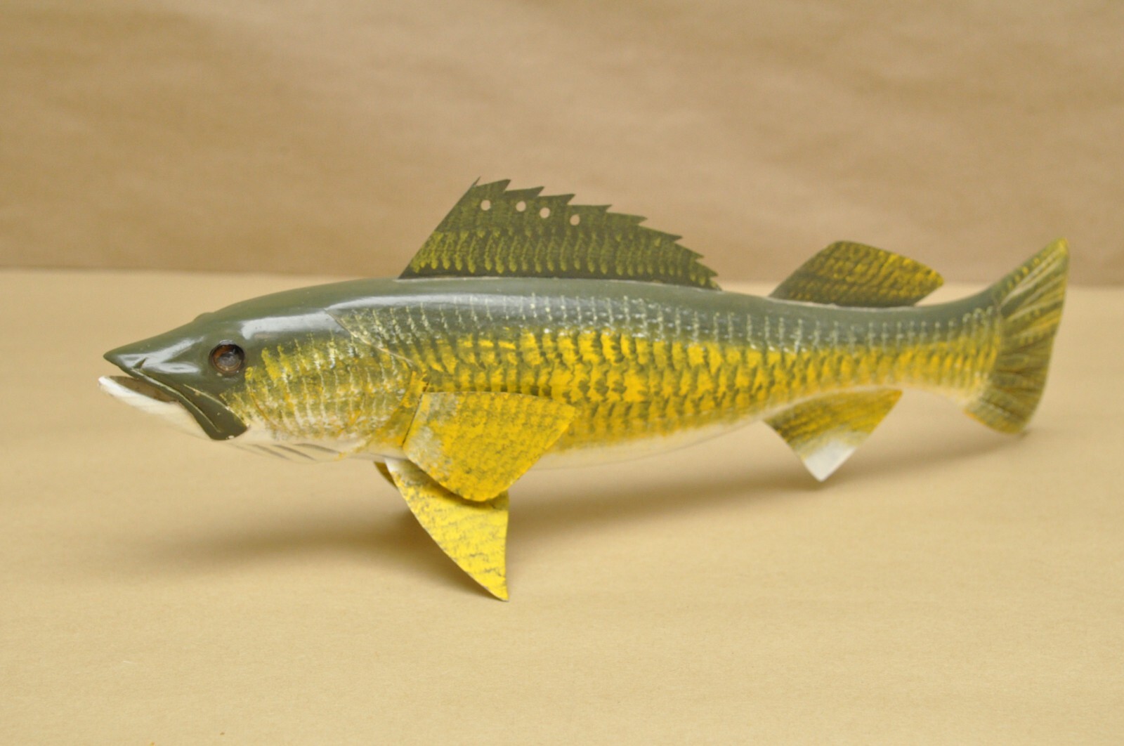 Carl Christiansen Newberry MI 13" Walleye Hand Carved Fish Spearing
