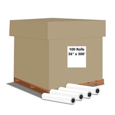 Alliance Wide Format Paper 36� x 300', 92 Bright, 20lb - 100 Rolls with 2" Core
