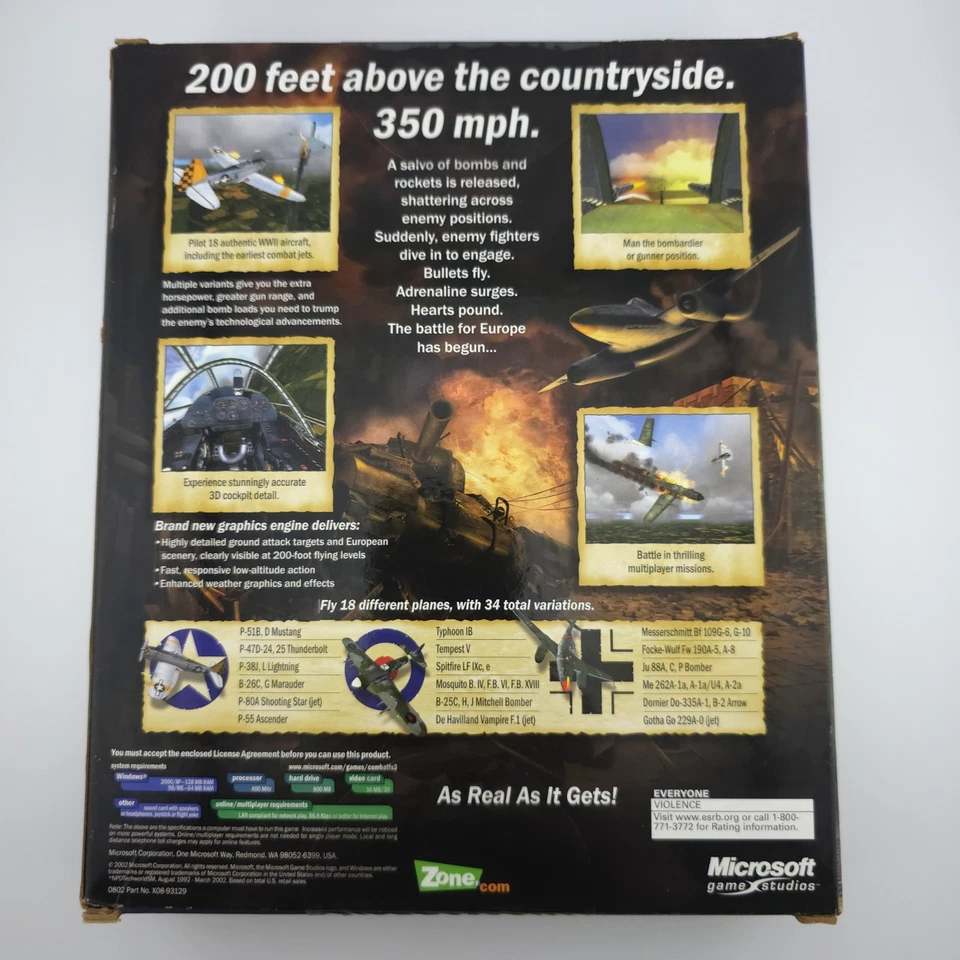 Combat Flight Simulator 3: Battle for Europe, 2002, Big Box, New & Sealed - Image 3 of 4