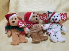 Ty Beanie Baby Jingle Beanies Christmas Holiday Teddy Bear 1997 1998 2003 LOT