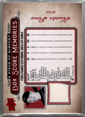 A1655 2008 UD Piece of History Box Score Memories Red #BSM25 Hunter Pence Jersey