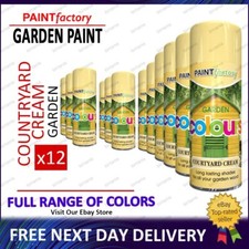 Cream Courtyard Spray Paint Aerosol Outdoor Garden Wood Metal Plastic 1 to 12