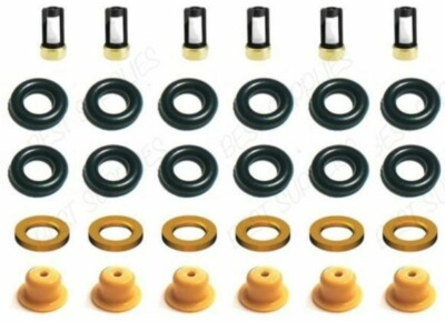 V6 3.0 Ford Fuel Injector Repair Service Kit Seals Filters Pintle Caps