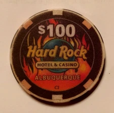 $100. Hard Rock CASINO CHIP - Albuquerque, New Mexico- 2010 Obsolete