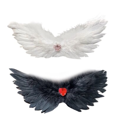 Unique Black White Feathered Hair Ornament Hair Clip Charm For Costume Parties