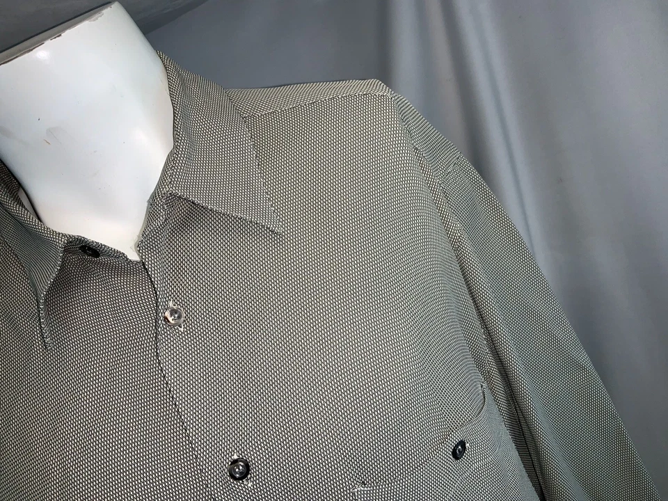Camisa Zanella Manga Larga Botón L Hombres Beige Rayón Acetato Italia Como Nueva YGI E0-24 Foto 3 de 4