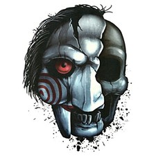 "Horror" Temporary Tattoo, Scary Skull in Mask, Halloween