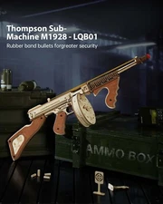 ROKR Thompson Submachine Gun 3D Wooden Puzzle Model Adults DIY Building Toys