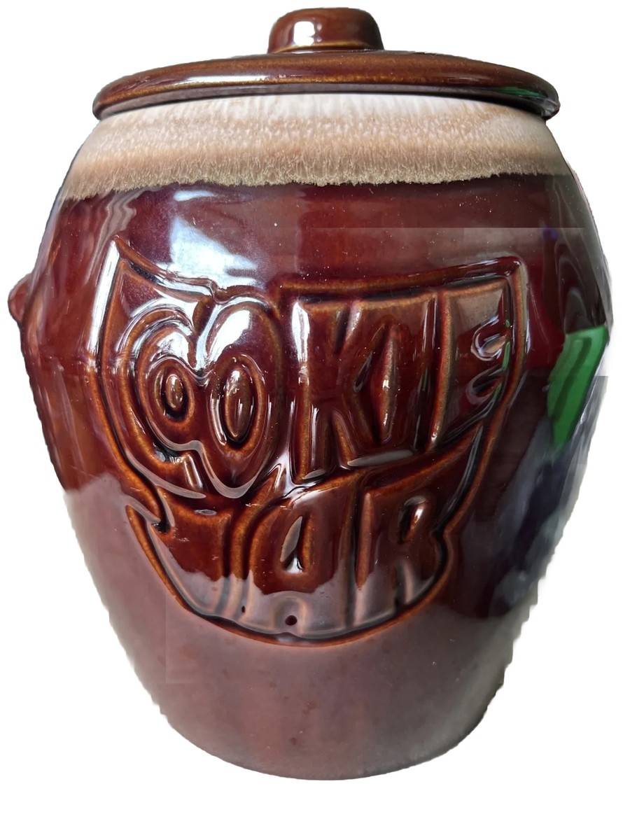 Vintage McCoy Cookie Jar Brown Drip 70/24 With Lid USA Made Mint