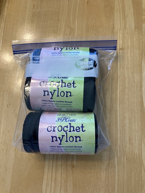 J&P Coats Crochet Nylon Thread *BLACK"  Lot Of 2+ Spools