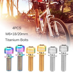 RISK-4PCS-M6-18-20mm-Titanium-Ti-Bolts-Screws-for-MTB-Disc-Brake-Caliper-O1A5