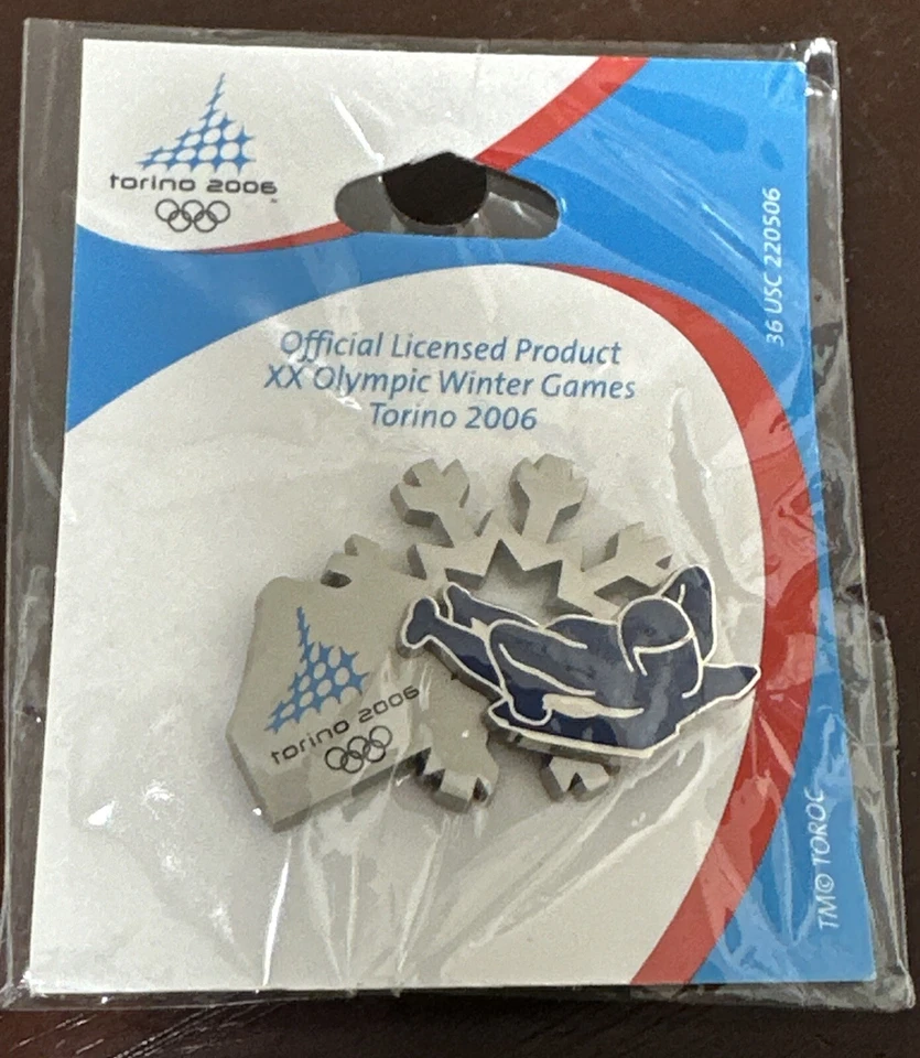 2006 Torino Olympic pin Skeleton snowflake - Image 3 of 4