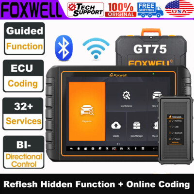 FOXWELL GT75 OBD2 Scanner All System Bi-directional ECU Coding Diagnostic Tool