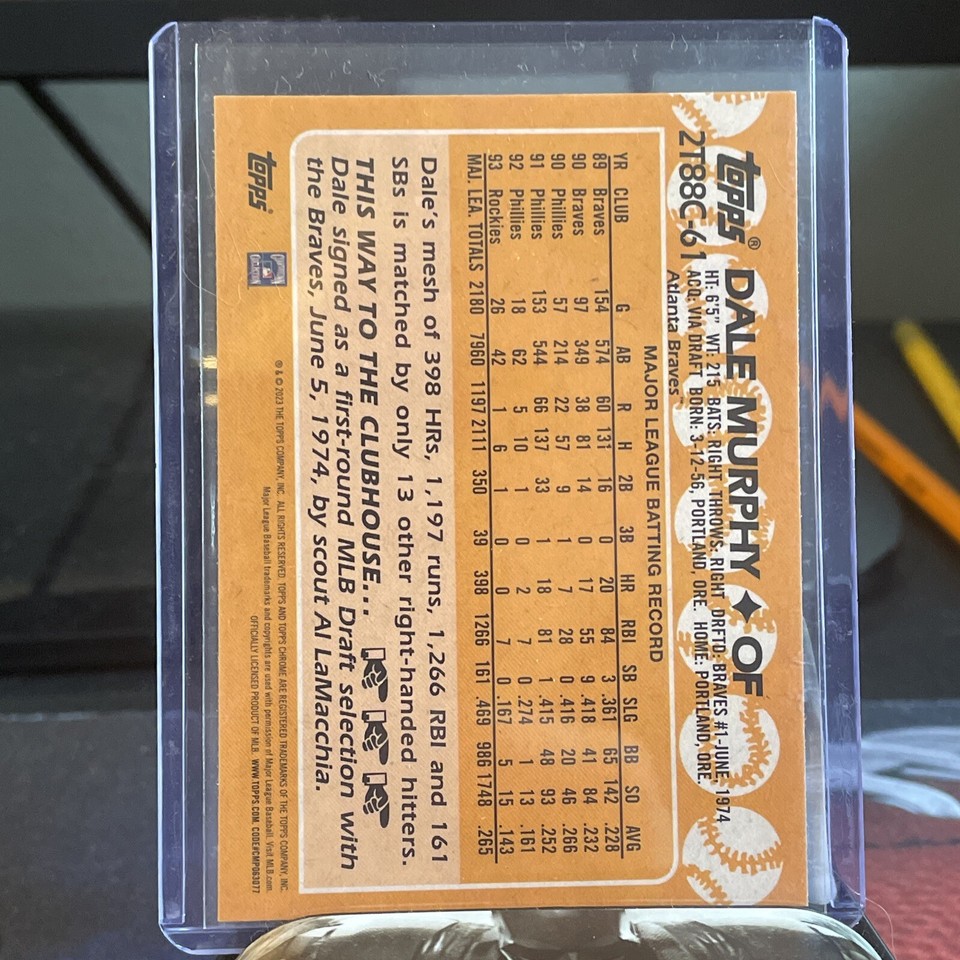 2023 Topps Chrome Daley Murphy '88 Silver Foilboard (Atlanta Braves