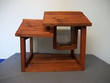 NEW  LARGE HAND CRAFTED PAVILION FLY-THRU; STAY DRY CABIN STYLE BIRD FEEDER