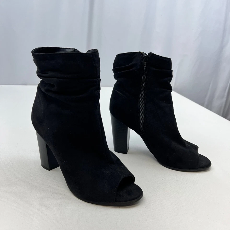 Breckelle’s Sabrina Peep Toe Tacón Botines Cremallera Talla 7.5 Foto 2 de 4