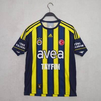 Fenerbahce Jersey 2011-12 Adidas Home Kit Avea Kids L 13-15Y 164 Striped Yellow