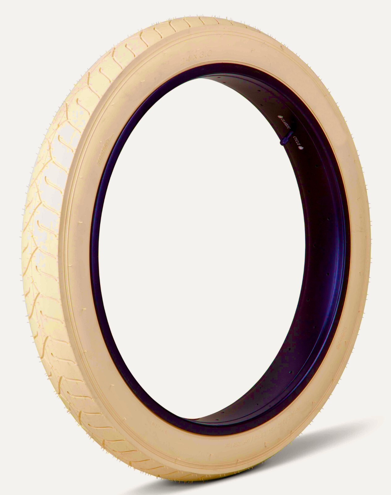 Pneu Chopper 24 x 3.00 Crème Semi Slick pour Beachcruiser