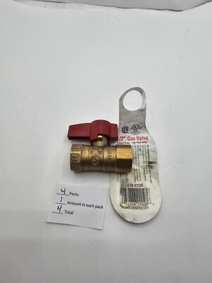 (QTY 2) ProLine 110-223R Gas Ball Valves 1/2'' 175G 56-1/26 Brass