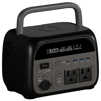 500W Portable Power Station 345.6Wh Solar Generator LiFePO4 Battery For Camping 