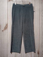 Norton McNaughton Pants Ladies 12 Petite Gray Velour Straight Leg