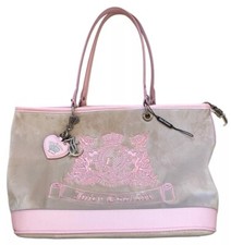 Juicy Couture Pink And Beige Velour Tote Bag Never Used