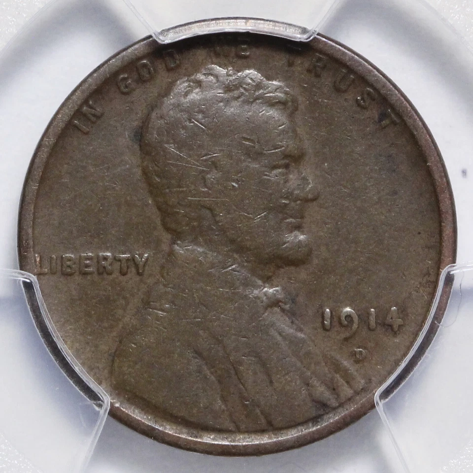 1914-D Lincoln Wheat Cent Penny PCGS VG8 VG08 Key Date RXNRT - Image 2 of 3