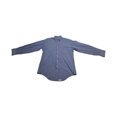 Vintage Budweiser Embroidered Blue Long Sleeve Button-Down Shirt