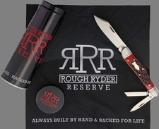 ROUGH RYDER RESERVE SPLITBACK WHITTLER POCKET KNIFE RED JIG BONE D2 STEEL RRR047