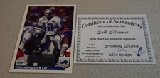 Erik Kramer Detroit Lions hand signed autographed 1992 Fleer ROOKIE card COA. rookie card picture