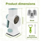 Rotary Cheese Grater with 3 Replaceable Drum Blades and Suction Base GomAR