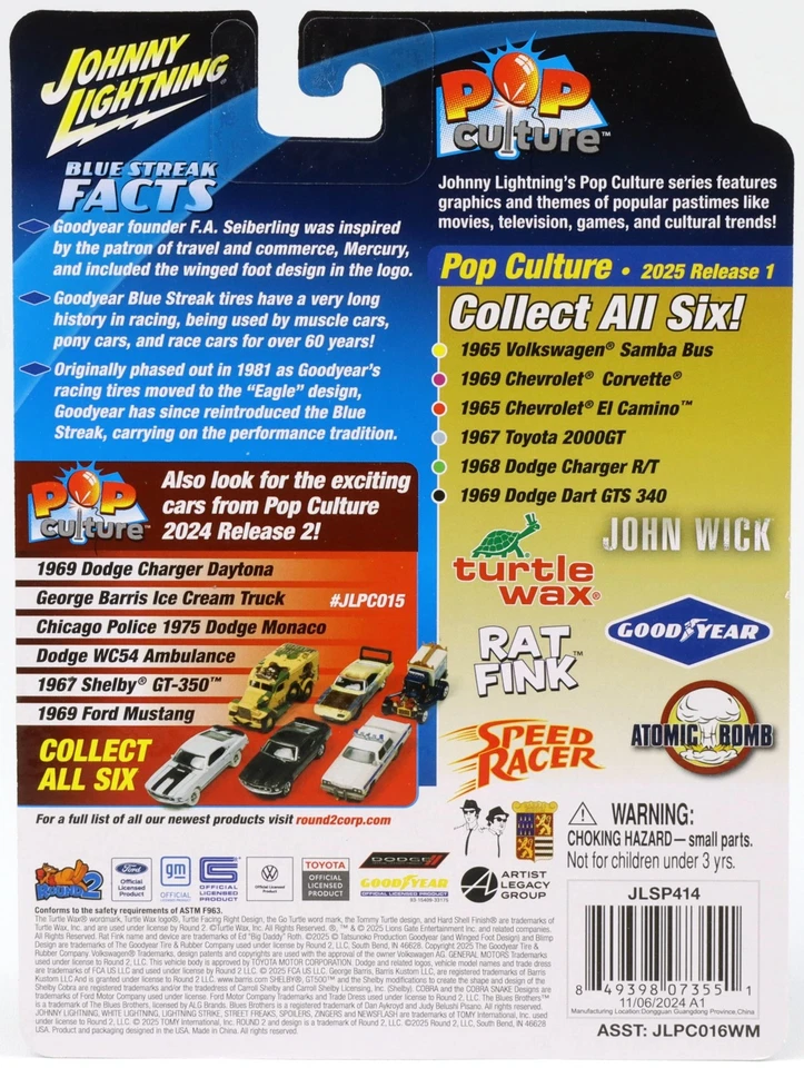 1:64 Johnny Lightning Pop Culture 1969 Dodge Dart GTS 340 Goodyear blue/black - Bild 2 von 2