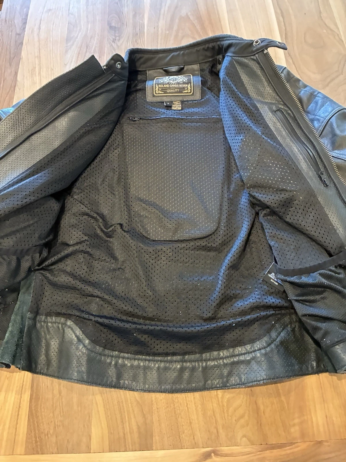 Roland Sands Black Buffalo Leather Moto Jacket Jagger W/Armor Knox Pads Vented S image 7
