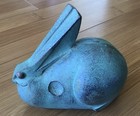 Vintage Well Known Saegusa Soutaro Japanese Artist Cast Metal Bunny Rabbit Sign — photo 9