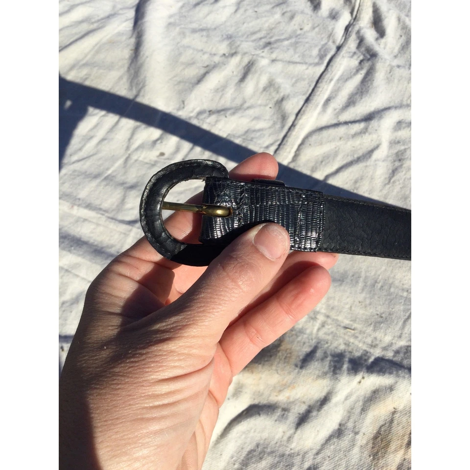 Cinturón de piel de serpiente vintage Calvin Klein para mujer negro S pequeño EE. UU. 80 años 90 serpiente gótico Foto 4 de 4