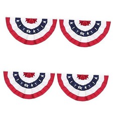 American Pleated Fan Flag,3 X1.5 Ft USA Patriotic Flag Bunting Half Fan 4pcs