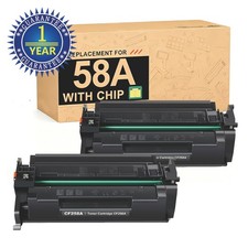 2PK CF258A 58A Toner Cartridge For HP LaserJet Pro M404 M404dn M428fdw With Chip