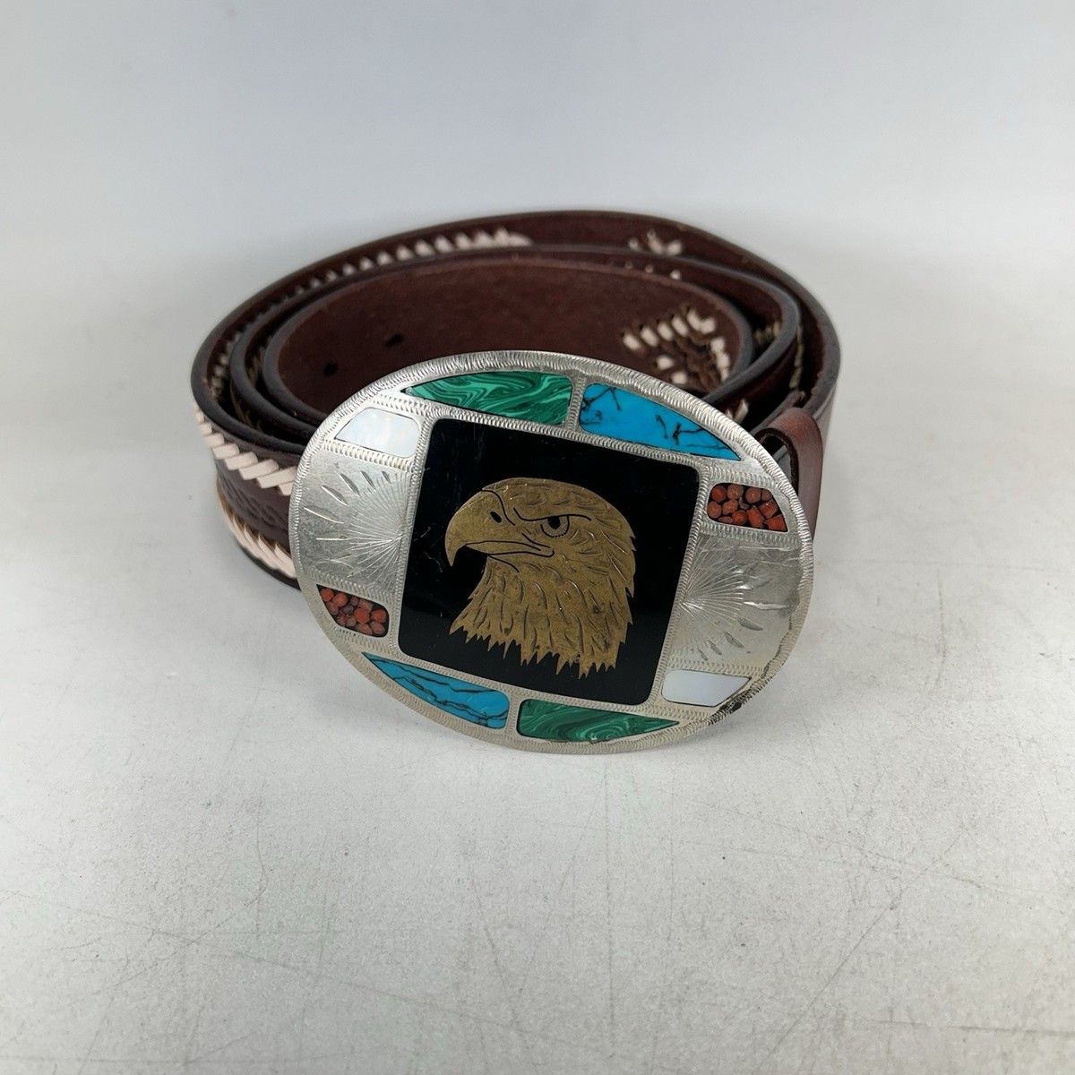 Johnson Held Silver Tone Turquoise Enamel Native American 