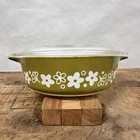 Vintage PYREX #471 "Spring Blossom/Crazy Daisy" Green w/ 470-G Lid