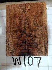 W107 Stabilized Spalted Black Walnut Stump Cut, Curl Knife/Axe/Gun Scale 2x5x3/8