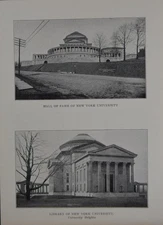 Antique New York City Art Print 1904 New York University Black and White