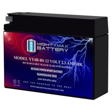 Mighty Max YT4B-BS 12V 2.3Ah Battery Replaces Yamaha TTR110E El. Start 08-23