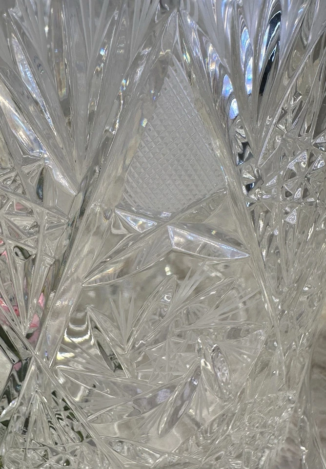 Vintage Lead Crystal Jar with lid 9”.  Elegant fine  cut design.  - Image 3 of 4