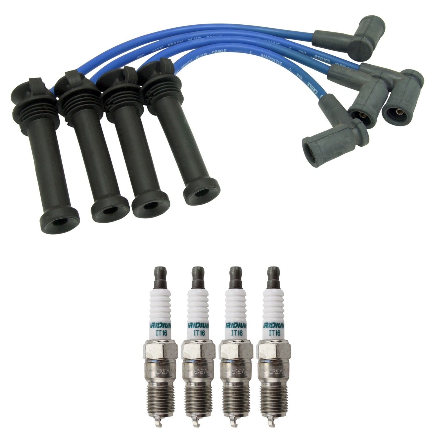 NGK Wire Set  Denso 4 Iridium Power Spark Plugs Kit for B2300 Ranger 2.3L L4 NA