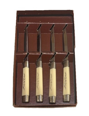 Vintage REGENT SHEFFIELD 4 Piece Set Steak Knives Emdeko Desert Flower England