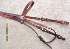 CIRCLE Y  RANCH TRAIL TRAINING HORSE BRIDLE GOOD LEATHER  TEXAS STAR CONCHOS