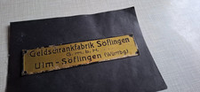 Blechschild Firmenschild Geldschrankfabrik Söflingen G.m.b.H Ulm Söflingen Top !