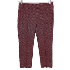 Loft Marisa Pants 4P Career Professional Pink Blue Geometric Boho Preppy Whimsy