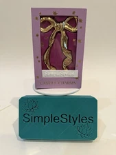 ANTHROPOLOGIE Candle Charm GOLD BOW  RIBBON Decor Gift Box Girlie Romantic NEW